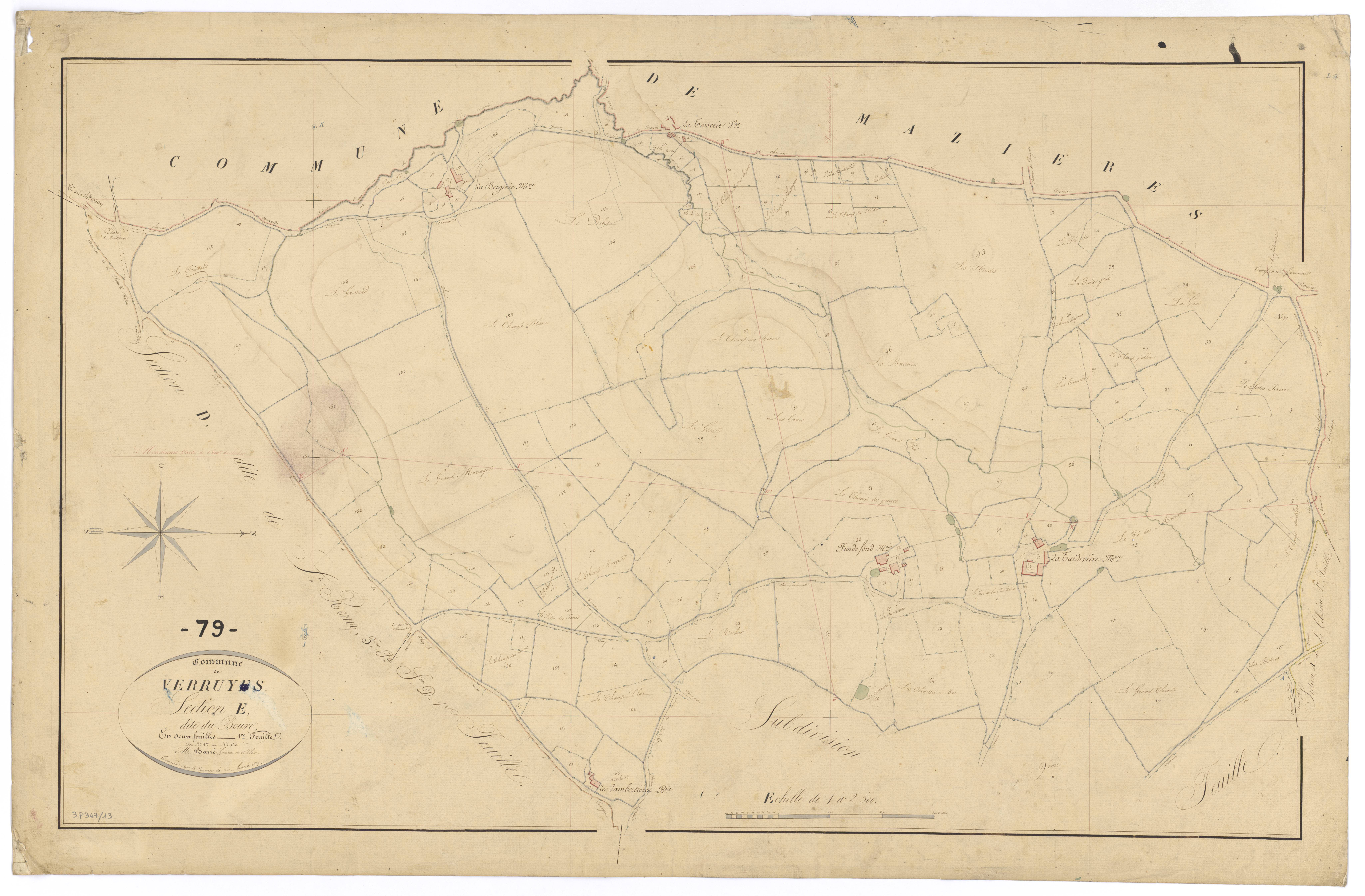 Verruyes - FRAD079_CADASTRE_NAPOLEONIEN Section E1 dite du Bourg 