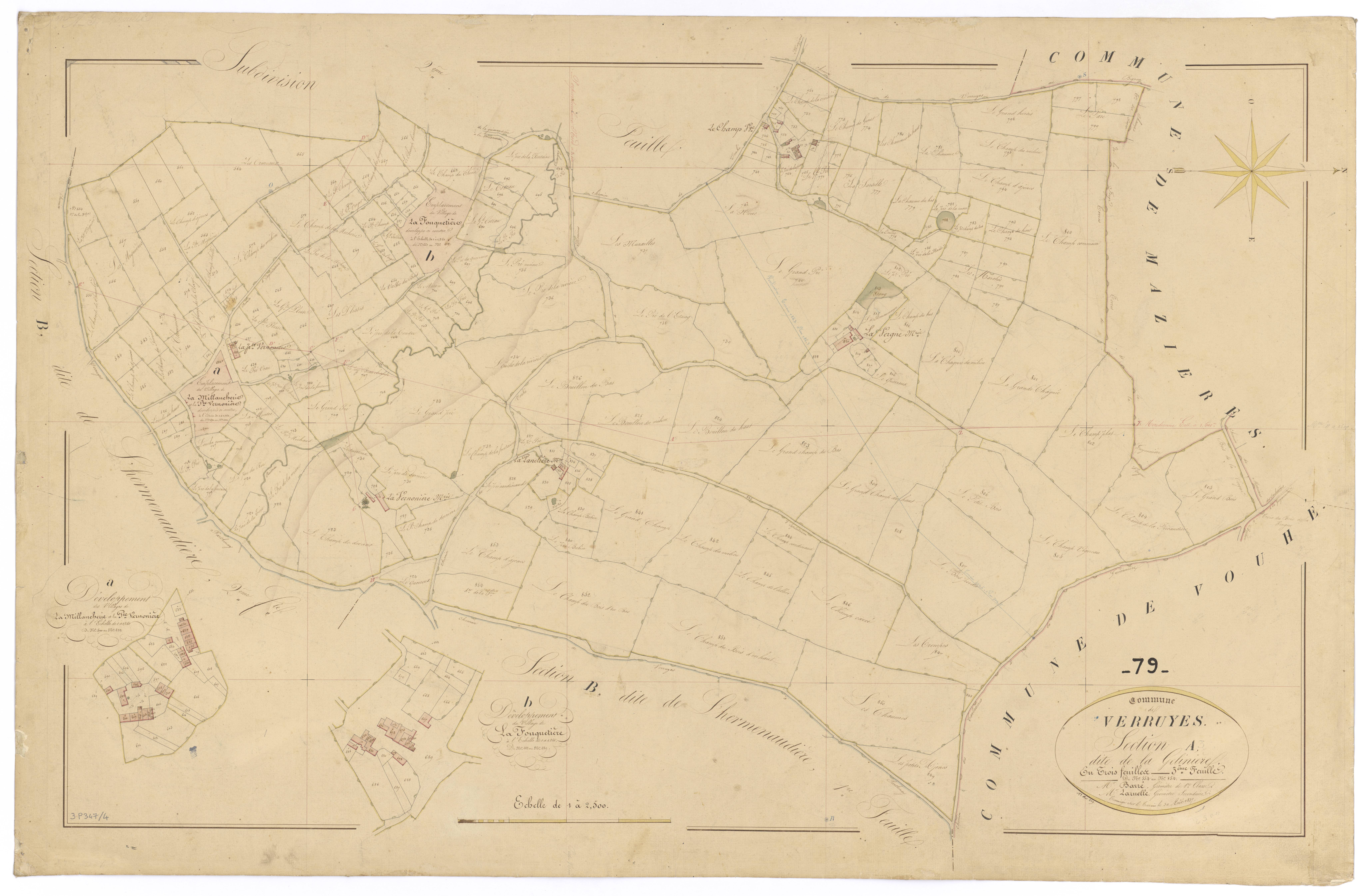 Verruyes - FRAD079_CADASTRE_NAPOLEONIEN Section A3 dite de la Gelinière 