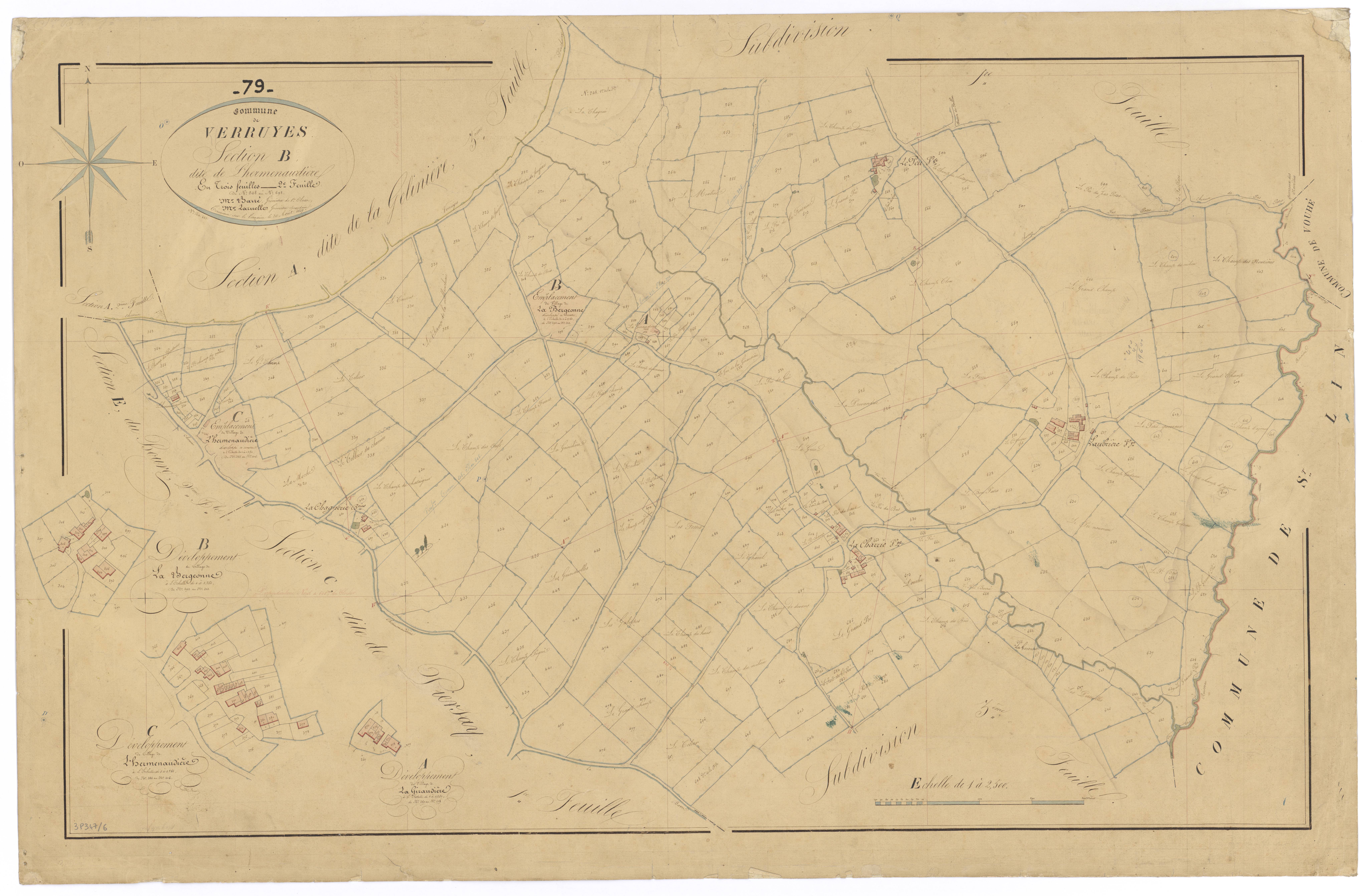 Verruyes - FRAD079_CADASTRE_NAPOLEONIEN Section B2 dite de l'Hermenaudiere 