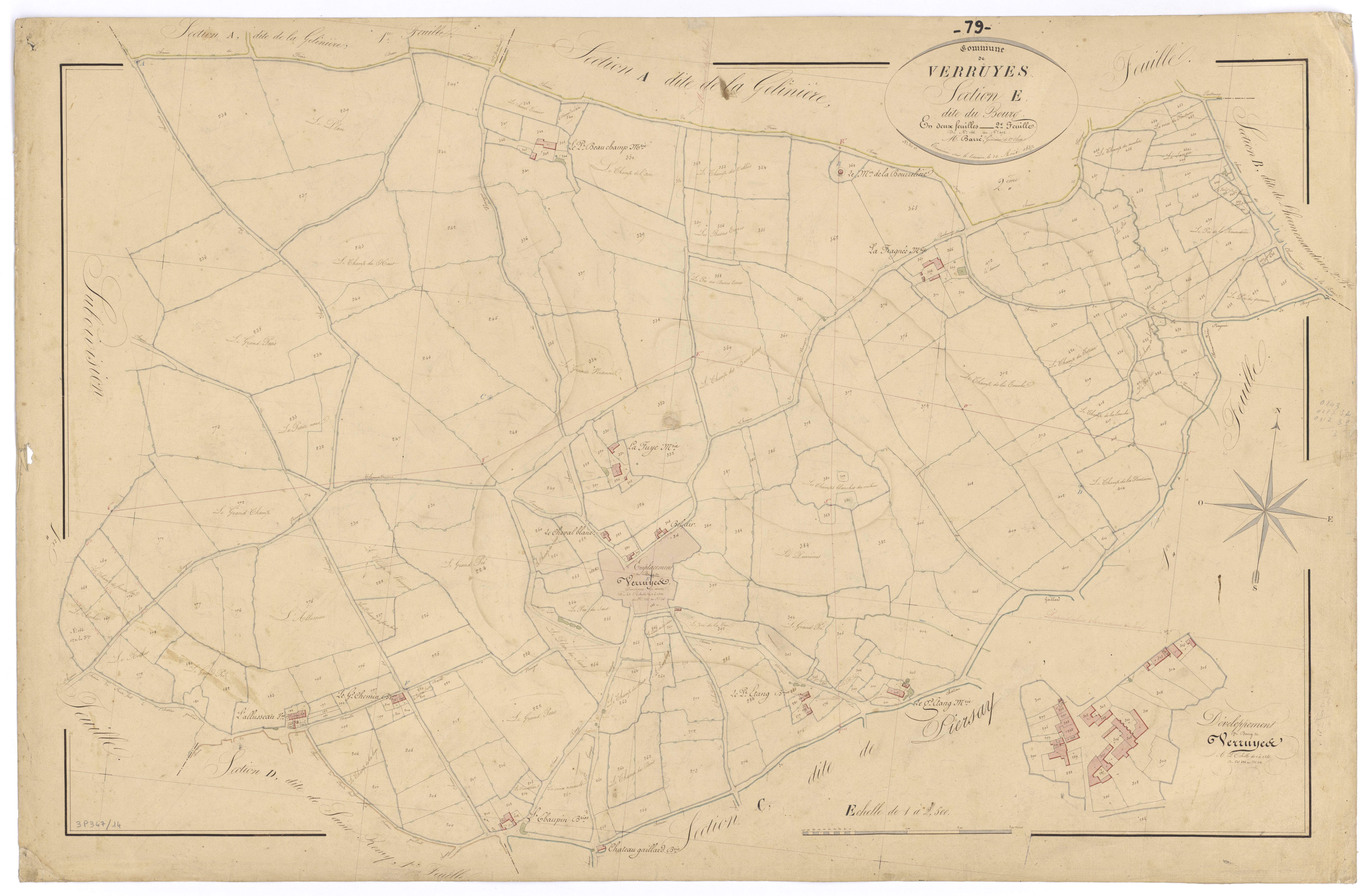 Verruyes - FRAD079_CADASTRE_NAPOLEONIEN Section E2 dite du Bourg 