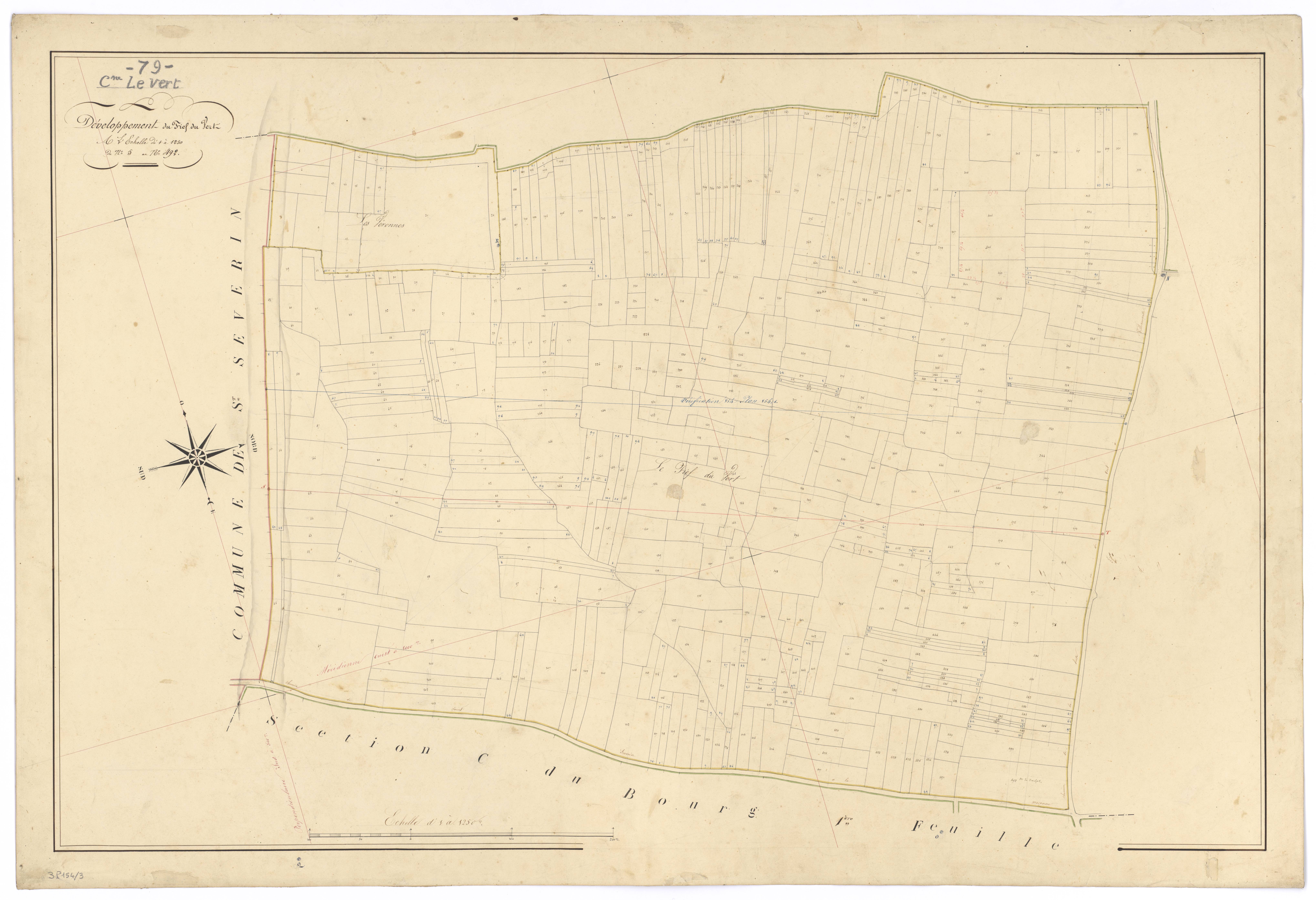Le Vert - FRAD079_CADASTRE_NAPOLEONIEN Développement de la section A (Fief du Vent)