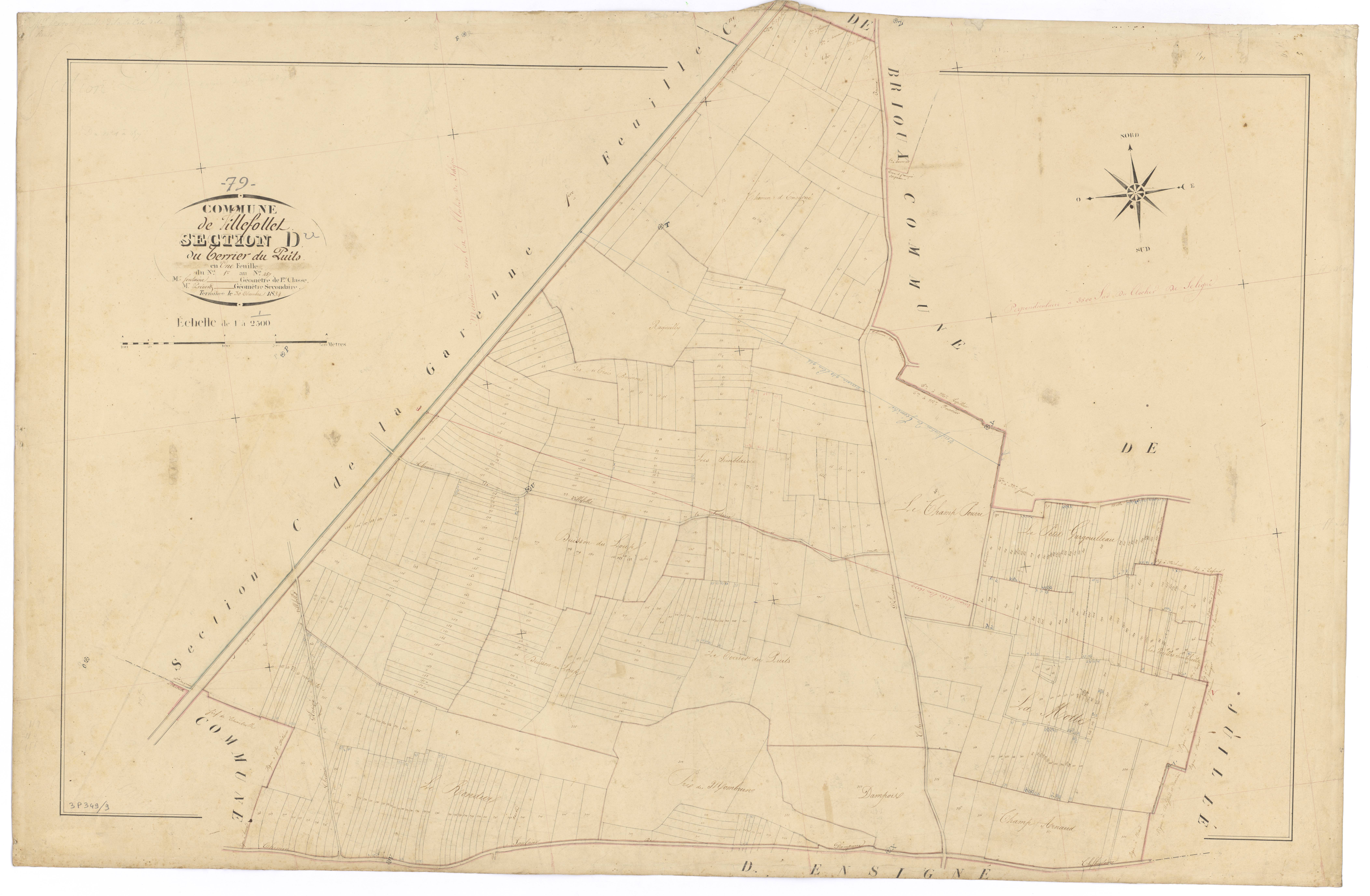 Villefollet - FRAD079_CADASTRE_NAPOLEONIEN Section D dite du Terrier du Puits 