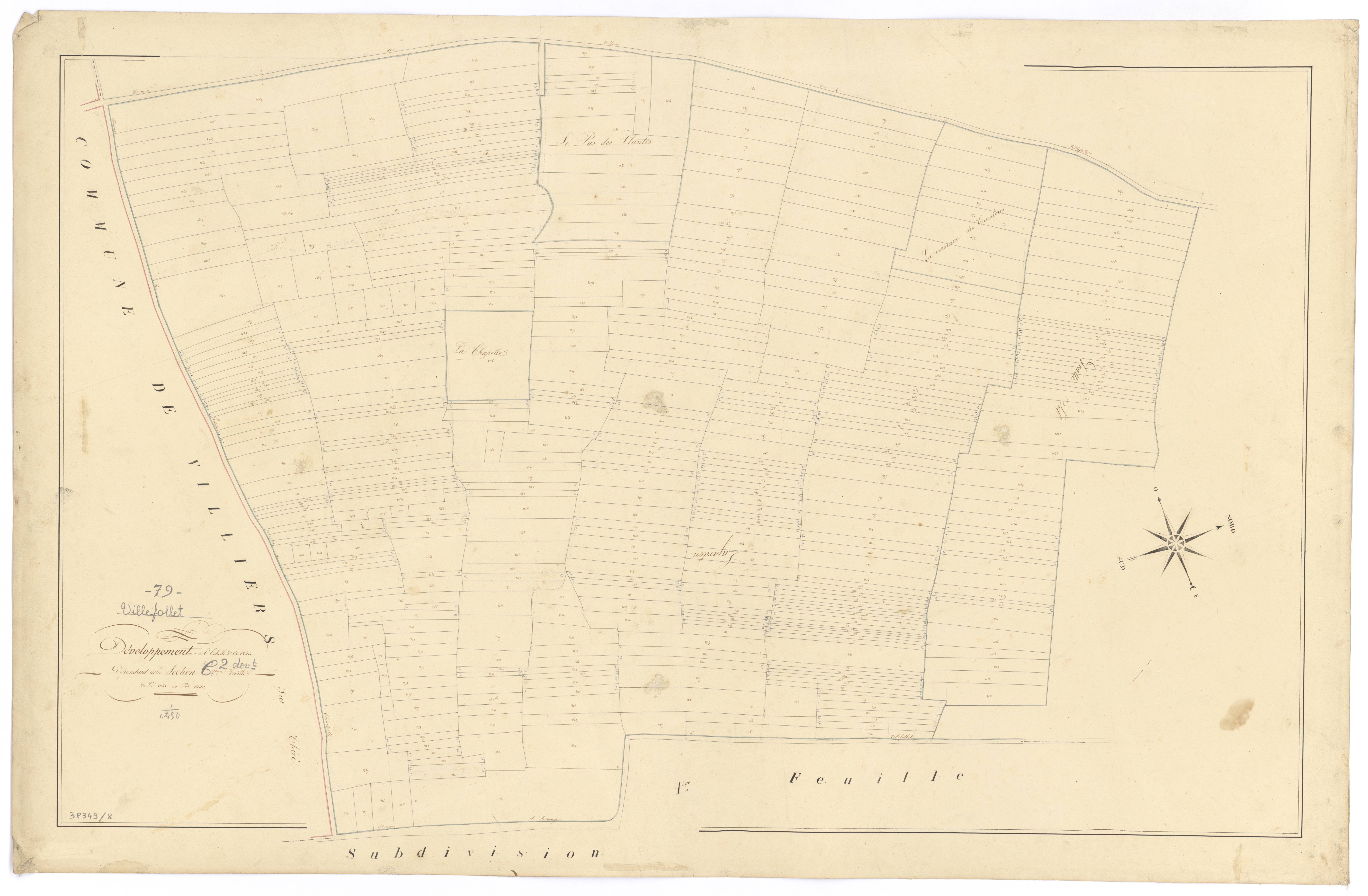 Villefollet - FRAD079_CADASTRE_NAPOLEONIEN Développement de la section C2 