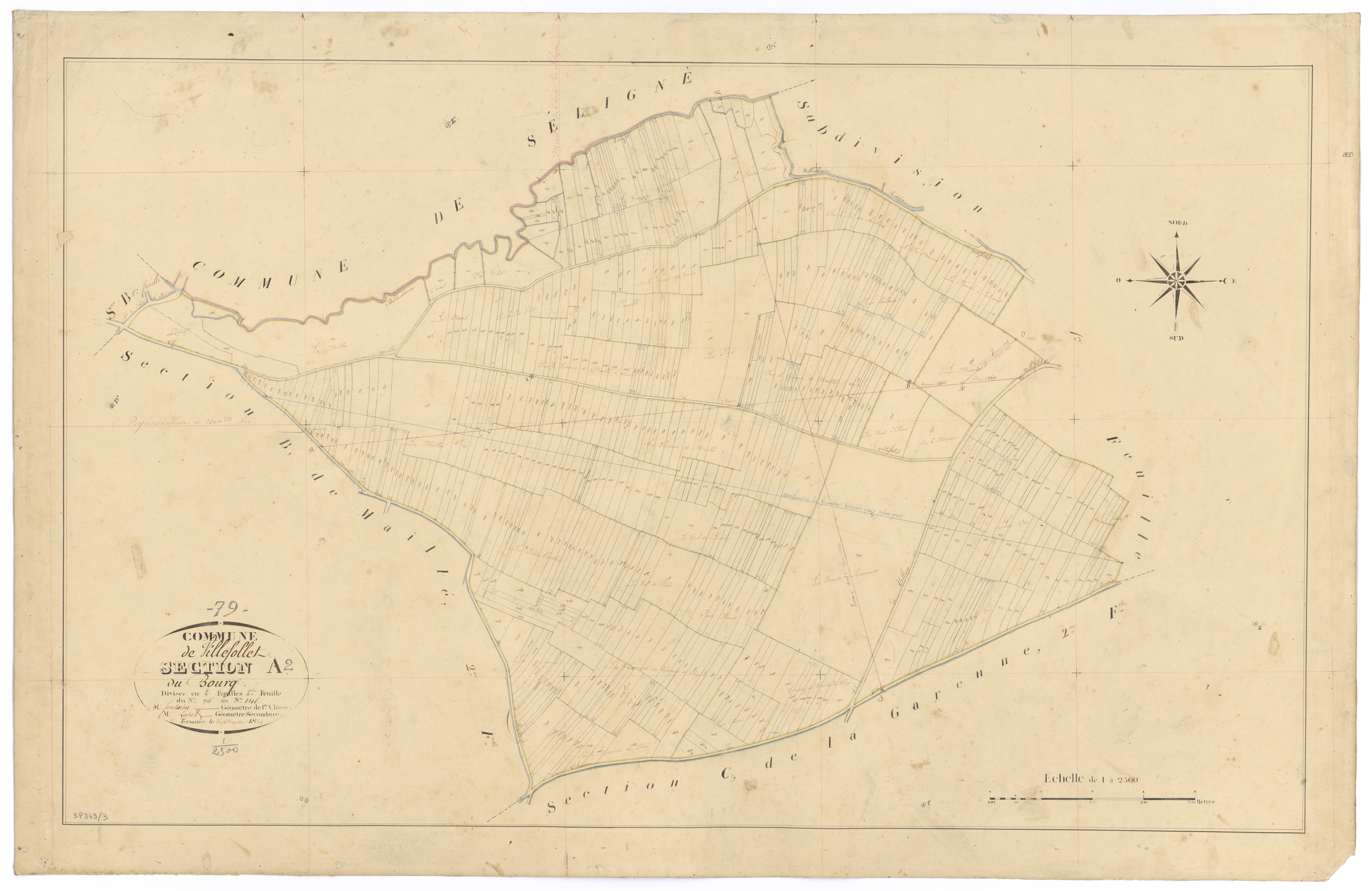 Villefollet - FRAD079_CADASTRE_NAPOLEONIEN Section A2 dite du Bourg 