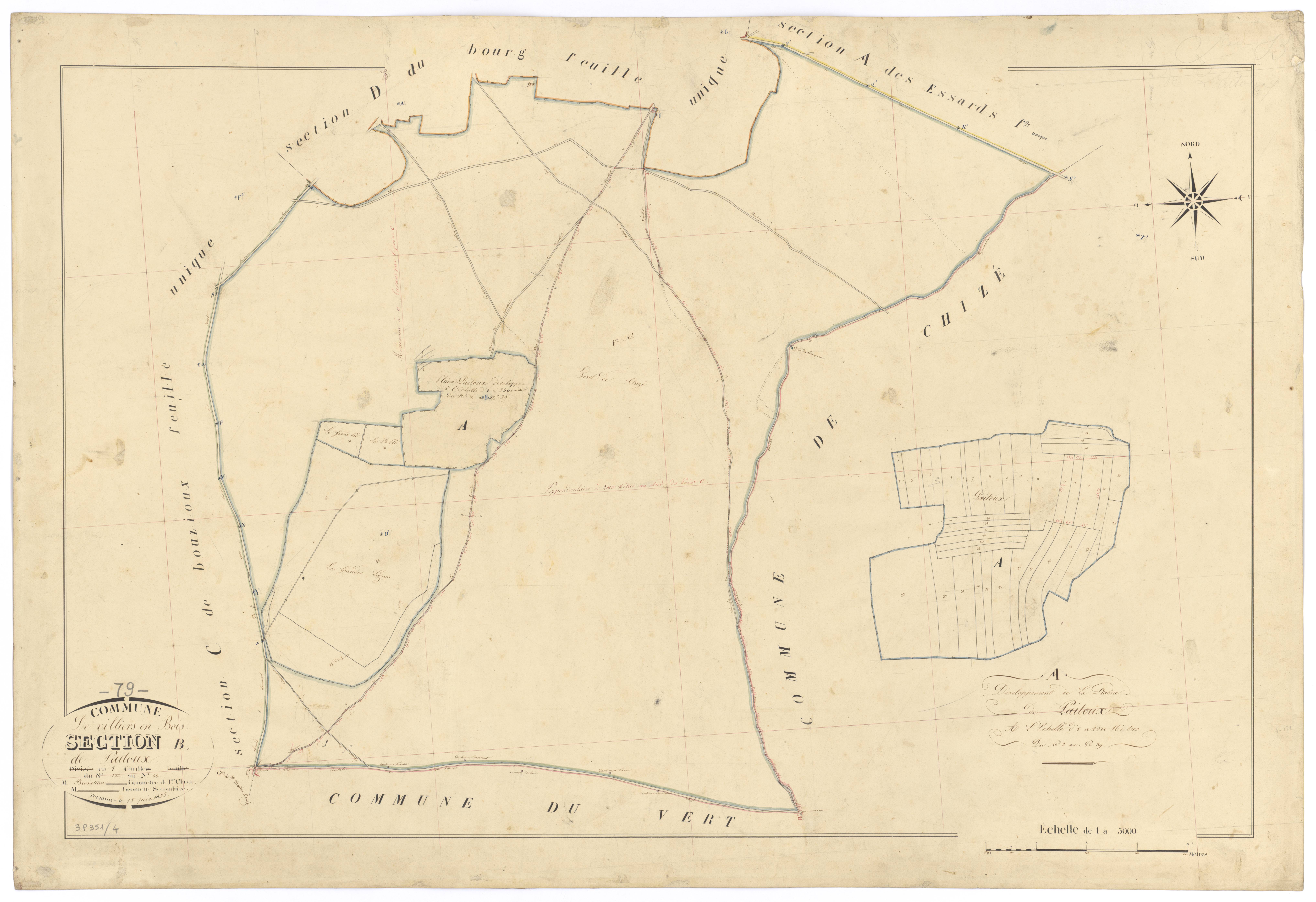 Villiers-en-Bois - FRAD079_CADASTRE_NAPOLEONIEN Section B dite de Paitoux 