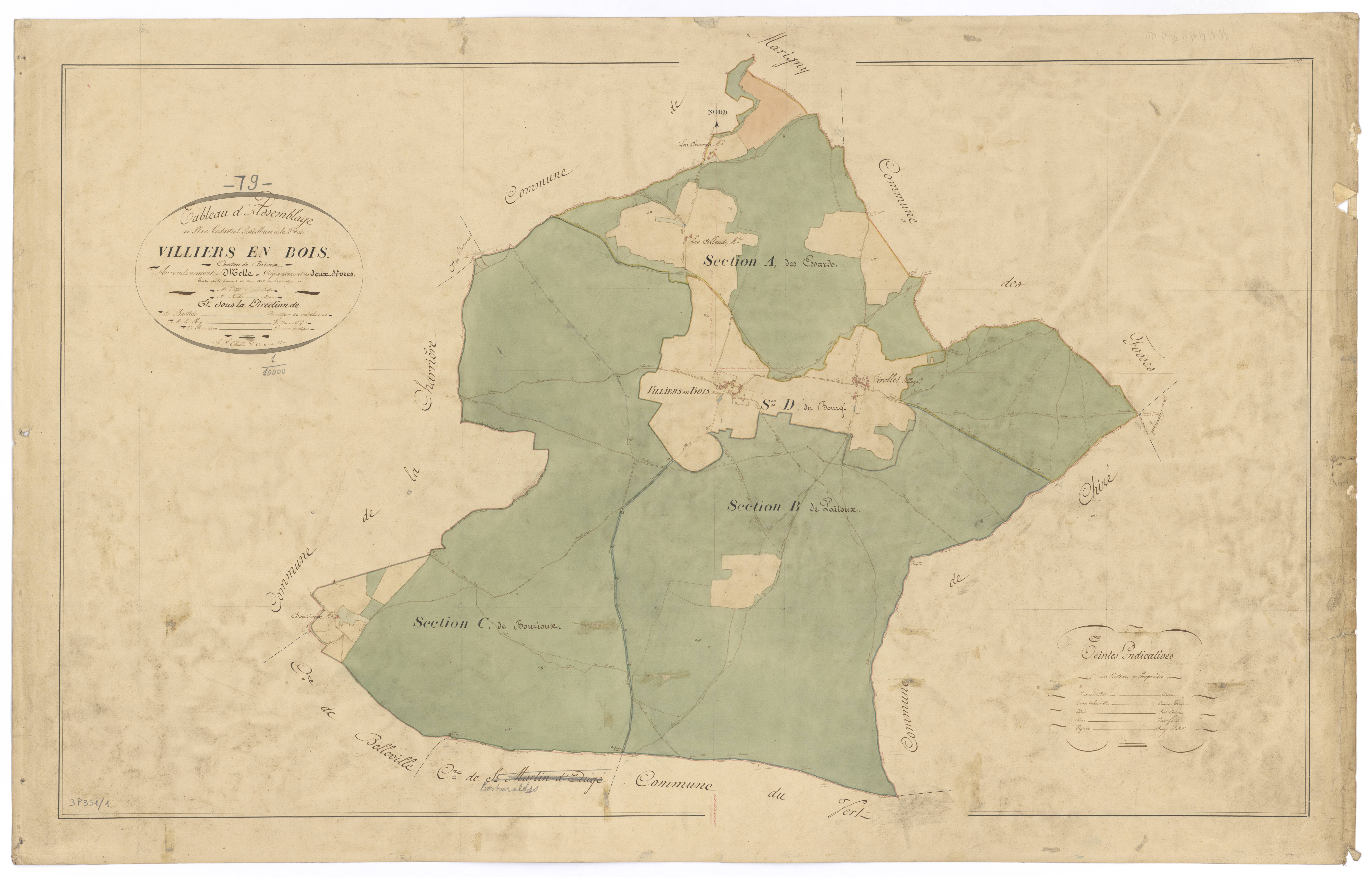 Villiers-en-Bois - FRAD079_CADASTRE_NAPOLEONIEN Tableau d'assemblage 