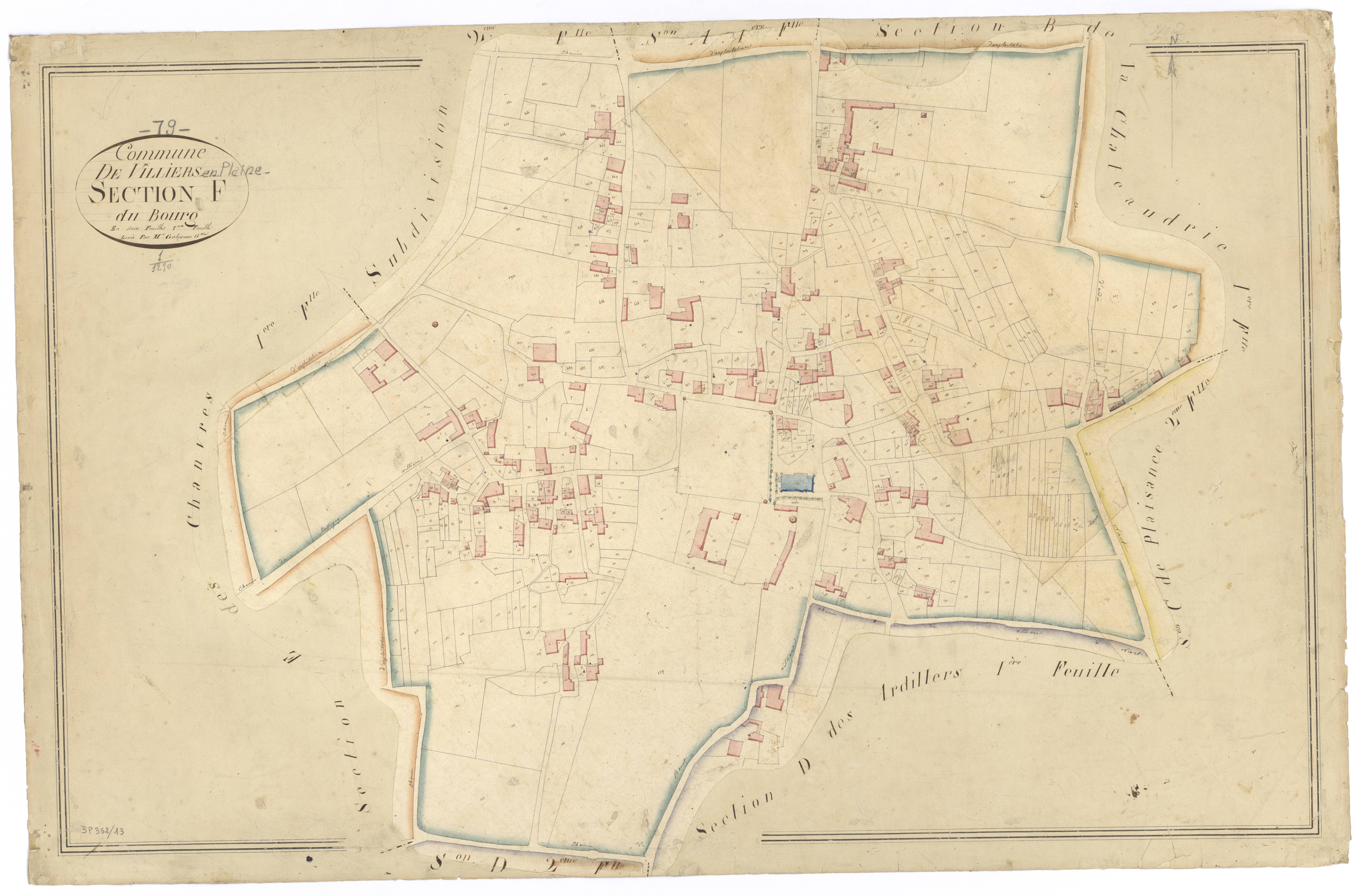 Villiers-en-Plaine - FRAD079_CADASTRE_NAPOLEONIEN Section F1 dite du Bourg