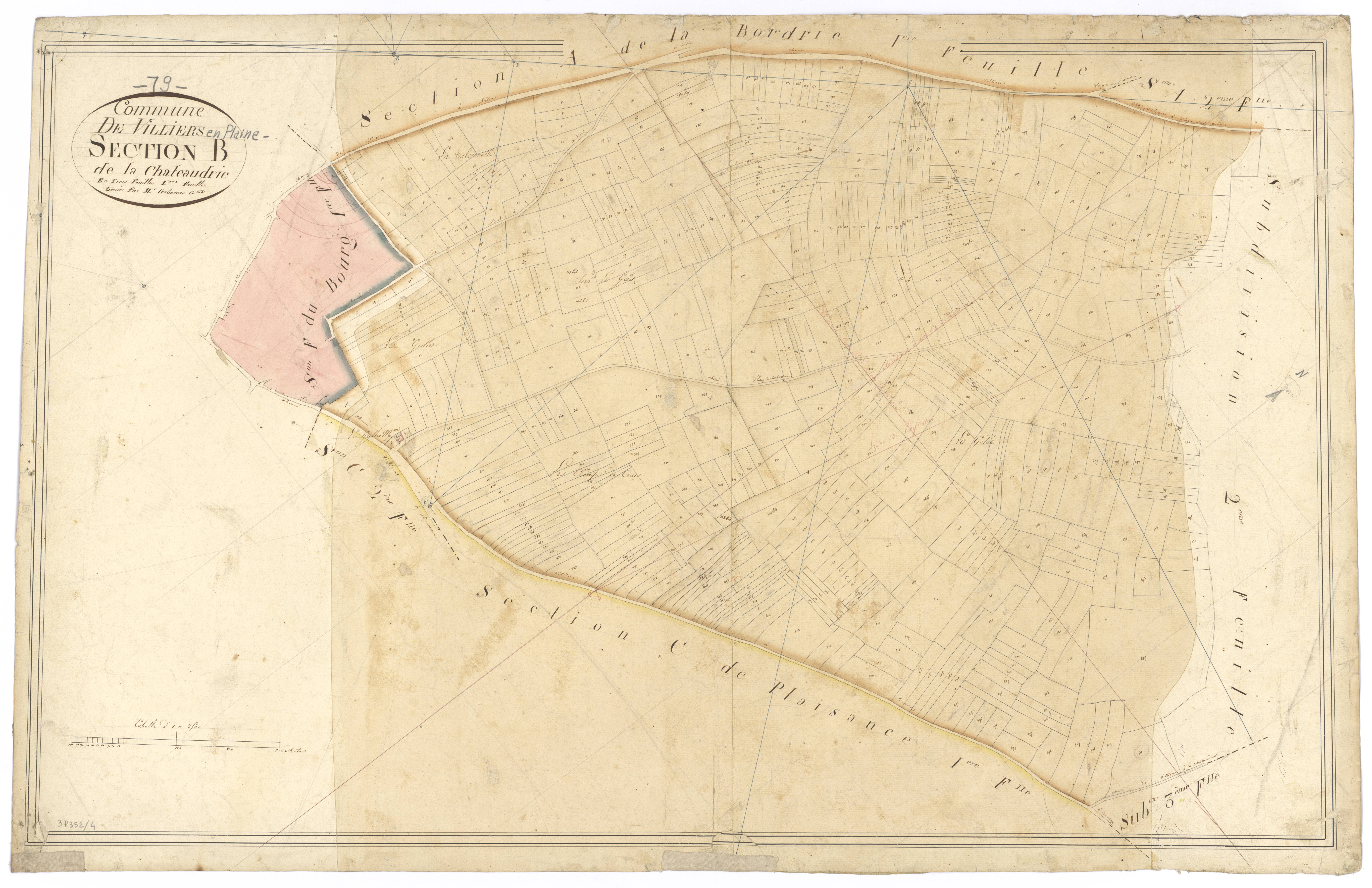 Villiers-en-Plaine - FRAD079_CADASTRE_NAPOLEONIEN Section B1 dite de la Chateaudrie