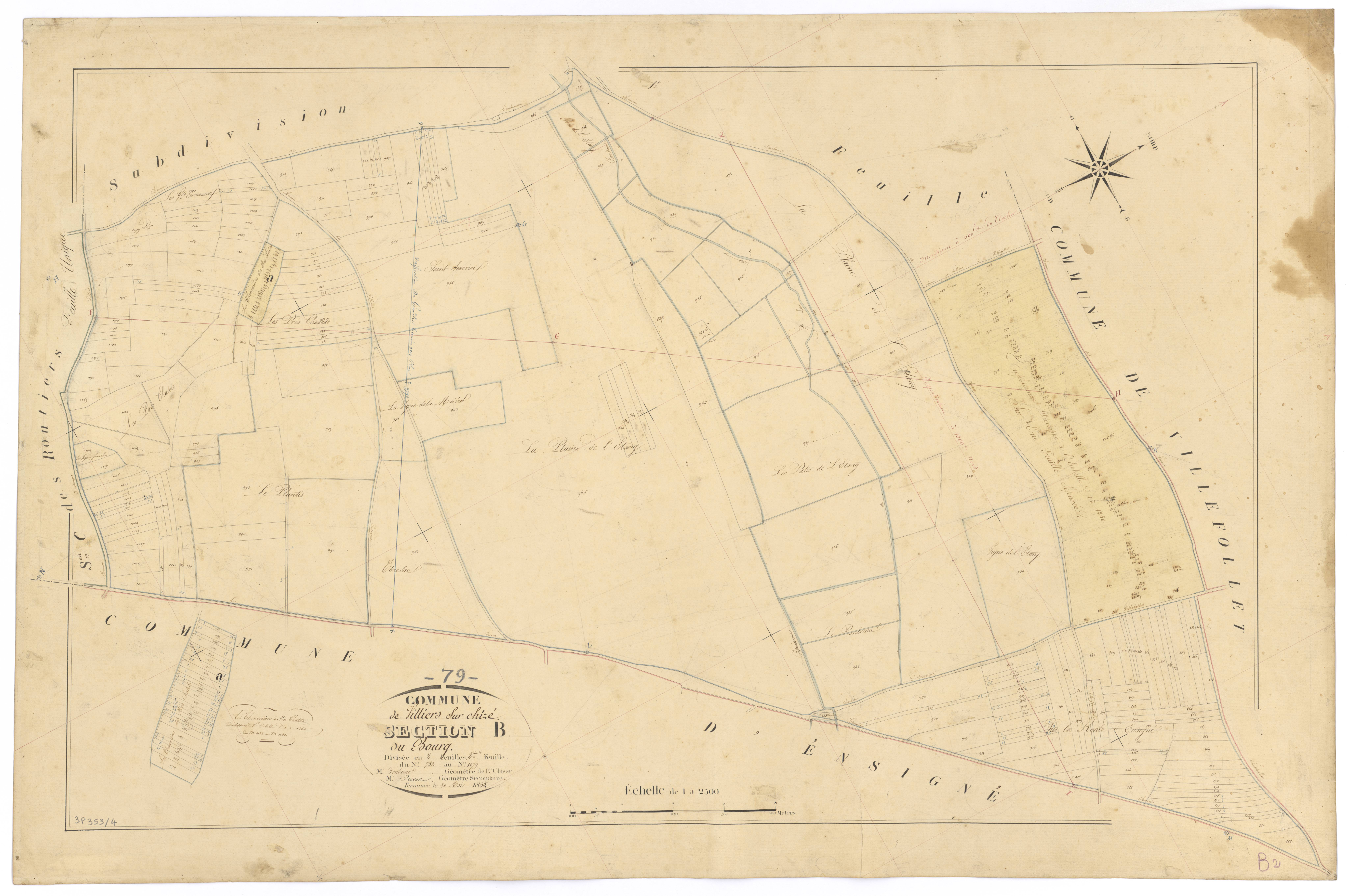 Villiers-sur-Chizé - FRAD079_CADASTRE_NAPOLEONIEN Secton B2 dite du Bourg