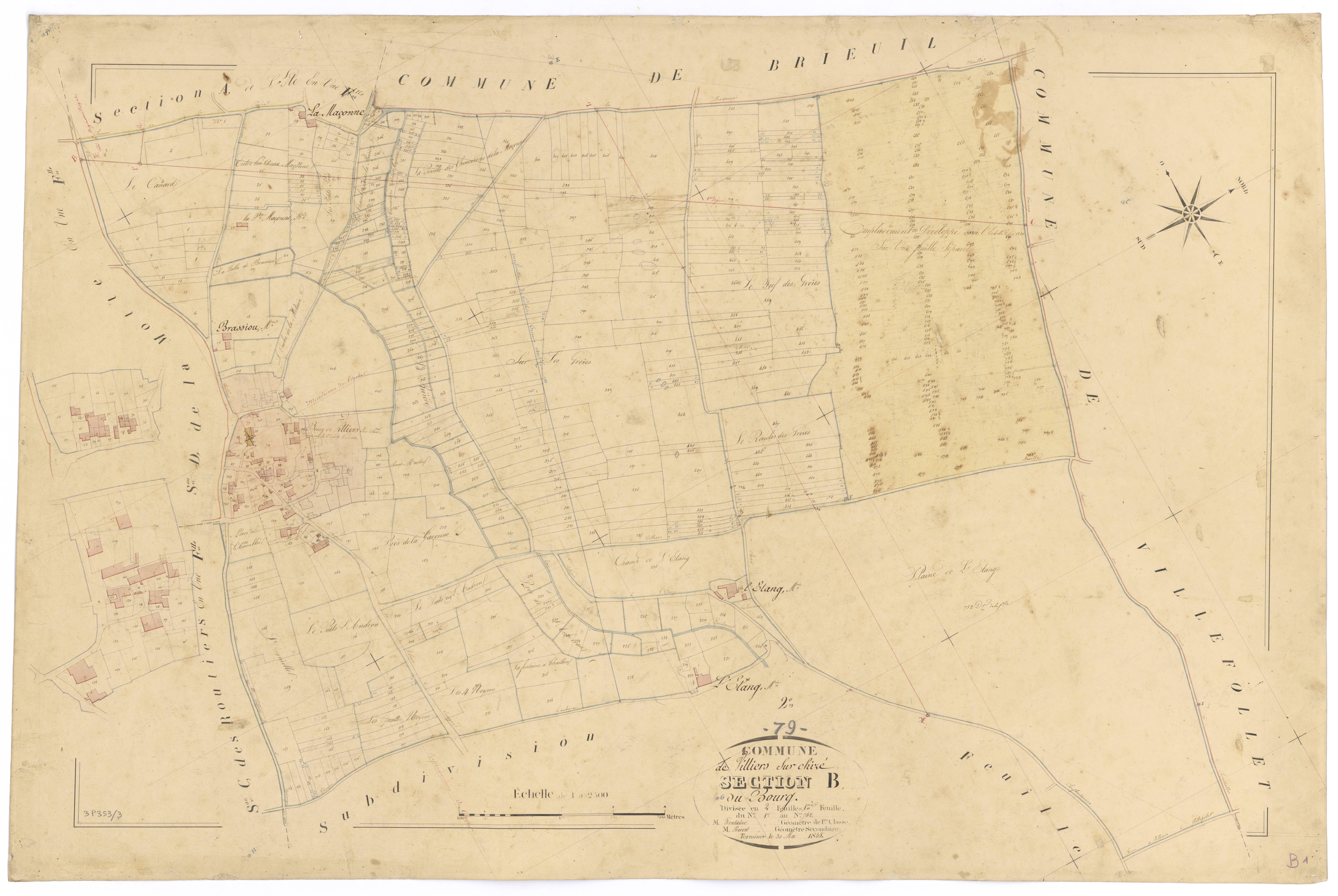 Villiers-sur-Chizé - FRAD079_CADASTRE_NAPOLEONIEN Secton B1 dite du Bourg