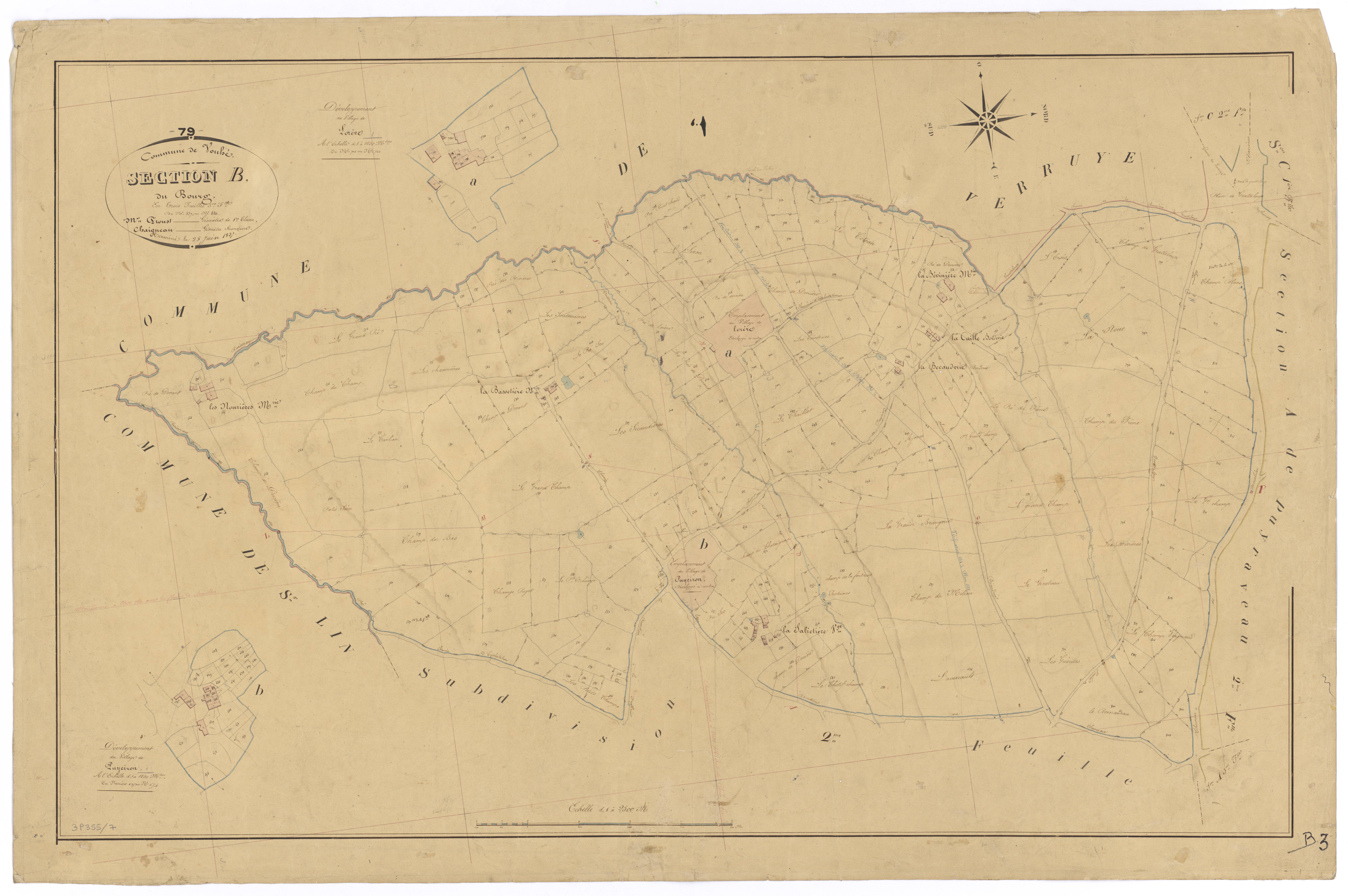 Vouhé - FRAD079_CADASTRE_NAPOLEONIEN Section B3 dite du Bourg 