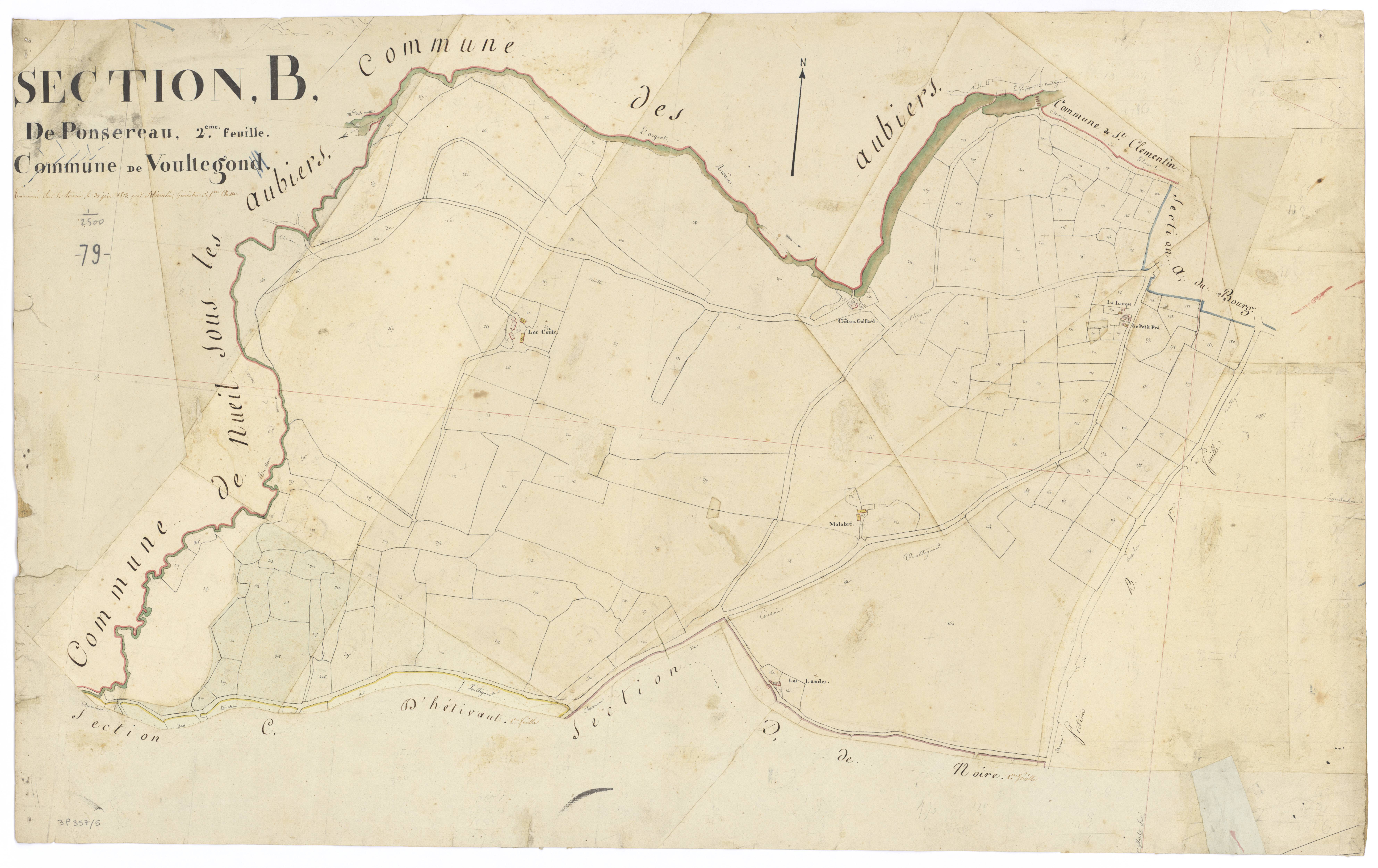 Voultegon - FRAD079_CADASTRE_NAPOLEONIEN Section B2 2ème feuille de Ponsereau.