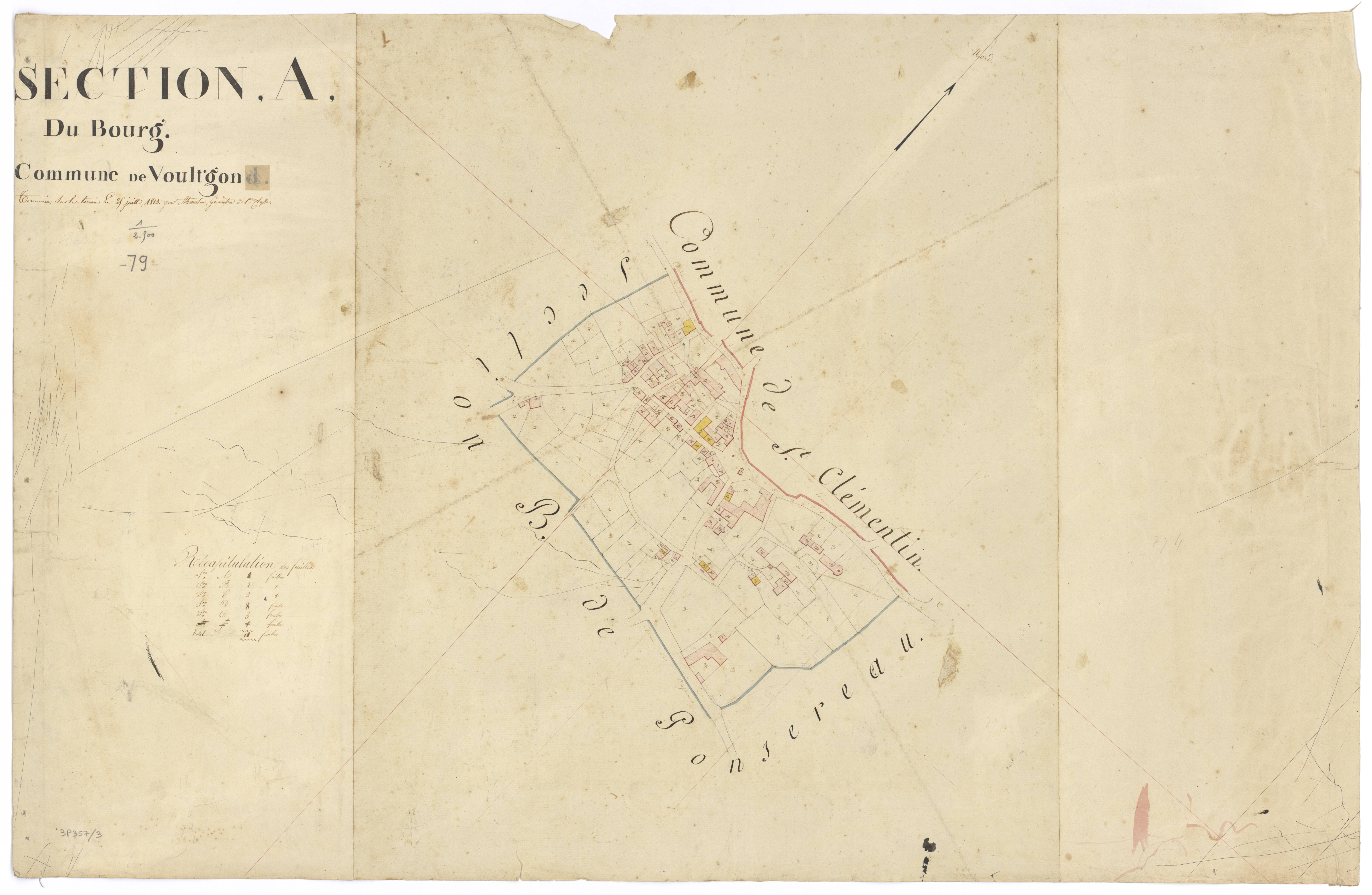 Voultegon - FRAD079_CADASTRE_NAPOLEONIEN Section A dite du Bourg