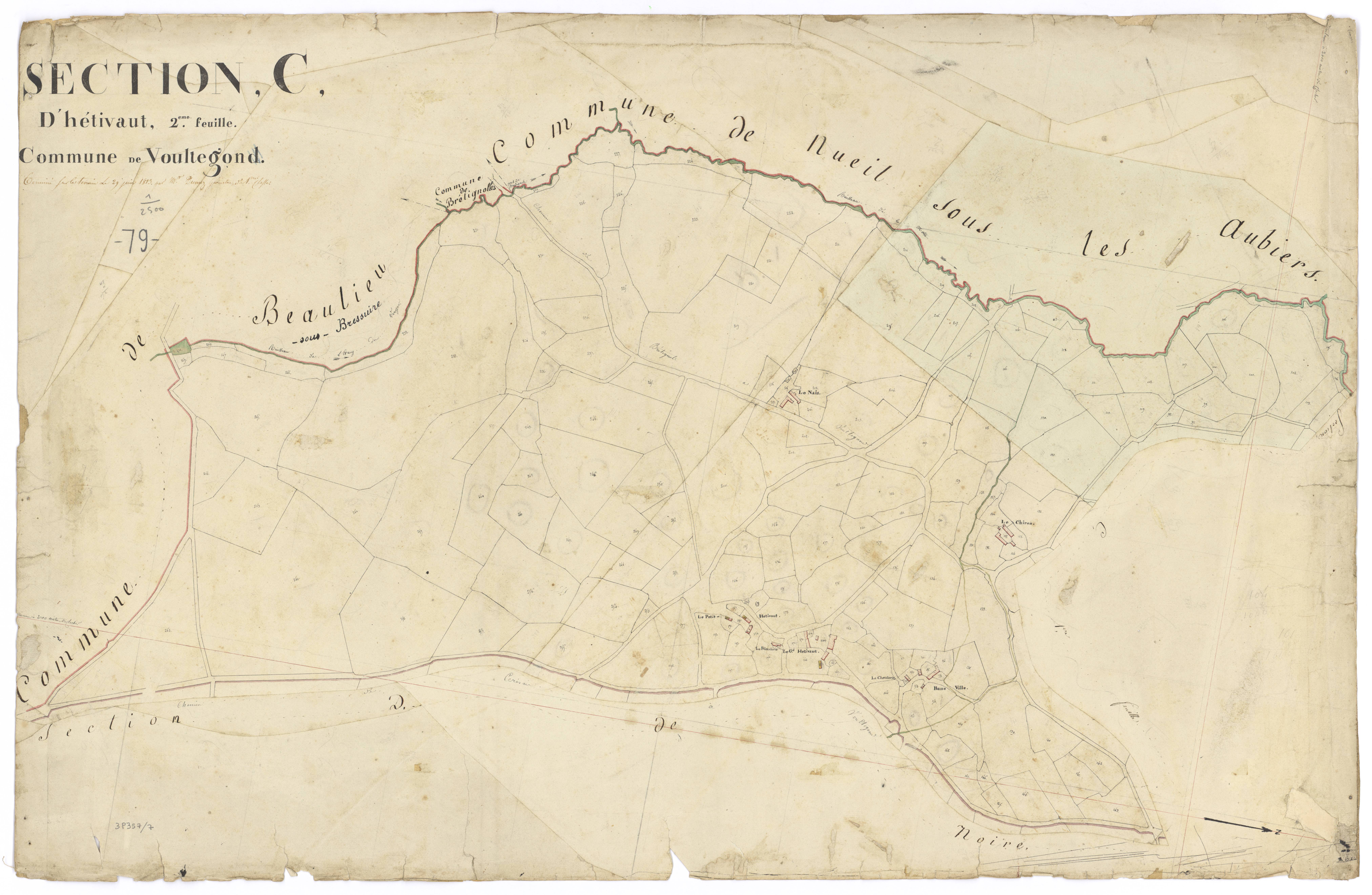 Voultegon - FRAD079_CADASTRE_NAPOLEONIEN Section C2 dite D'hétivaut