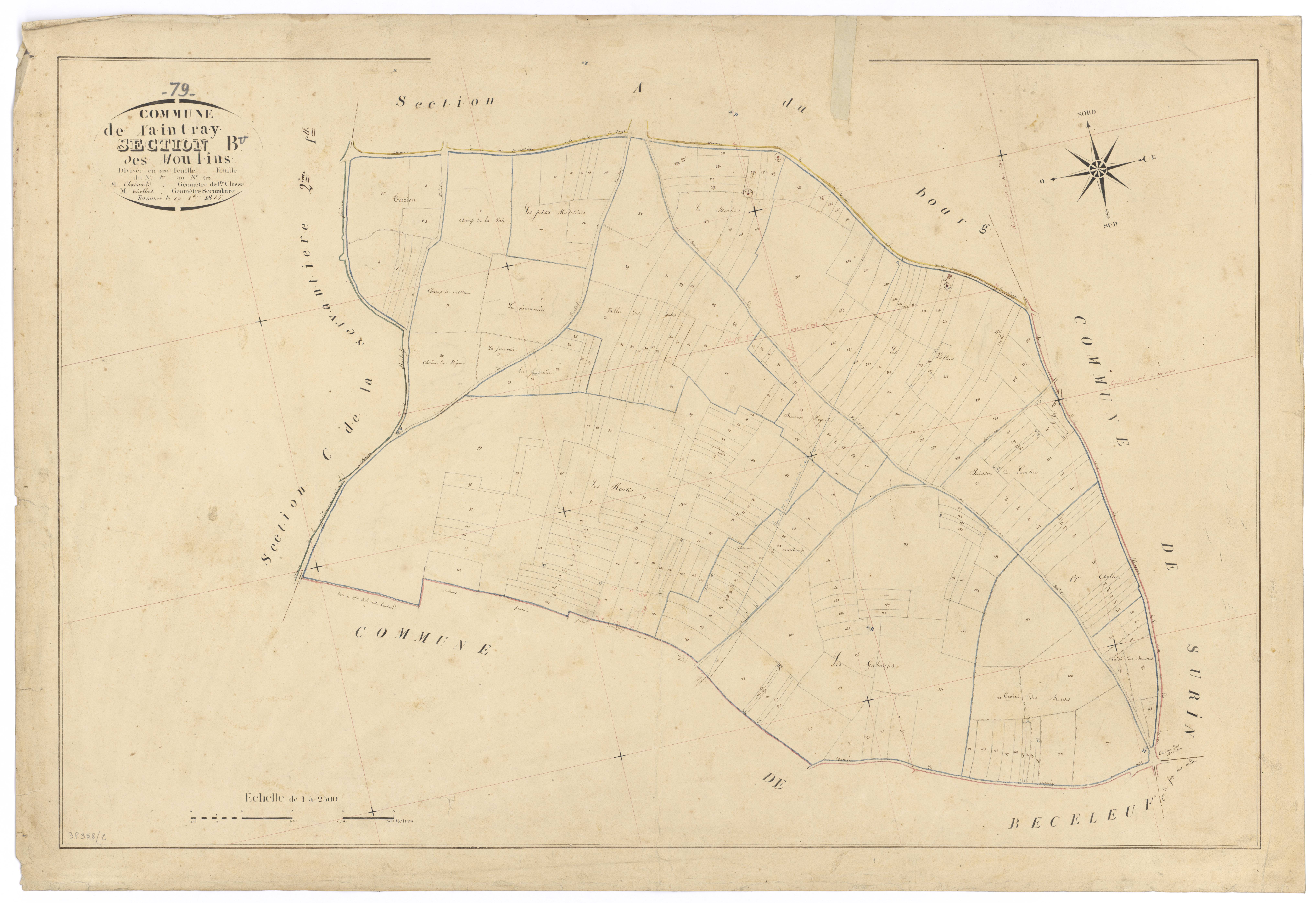 Xaintray - FRAD079_CADASTRE_NAPOLEONIEN Section B dite des Moulins 