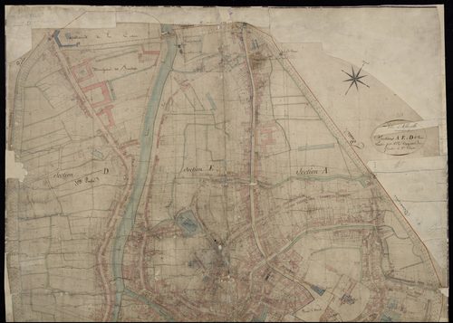 Plan du cadastre napoléonien - Abbeville : Abbeville intra muros, A1, E1 et D1