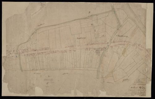 Plan du cadastre napoléonien - Abbeville : Faubourg de Rouvroy (Le) ; Toquet (Le), O1 et P développement