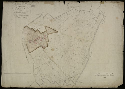Plan du cadastre napoléonien - Ablaincourt-Pressoir (Pressoir) : Chemin de Bray à Nesle (Le), B