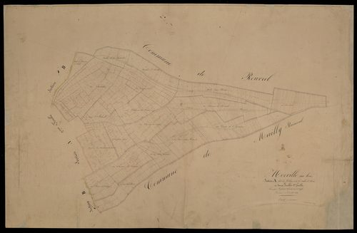 Plan du cadastre napoléonien - Ailly-sur-Noye (Merville-au-bois) : Village (Le) ; Vallée Jean Midi (La), A