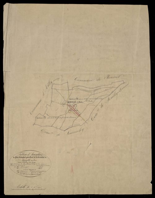 Plan du cadastre napoléonien - Ailly-sur-Noye (Merville-au-bois) : tableau d'assemblage