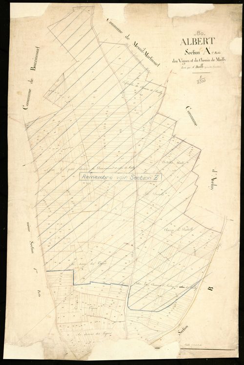 Plan du cadastre napoléonien - Albert : Vignes (Les) ; Chemin de Mailly (Le), A2