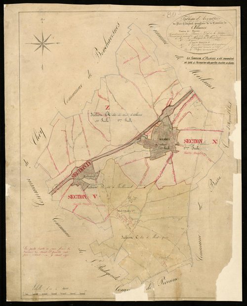 Plan du cadastre napoléonien - Allaines : tableau d'assemblage