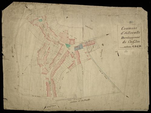 Plan du cadastre napoléonien - Allonville : A et B développées, C3 et D2