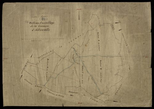 Plan du cadastre napoléonien - Allonville : tableau d'assemblage