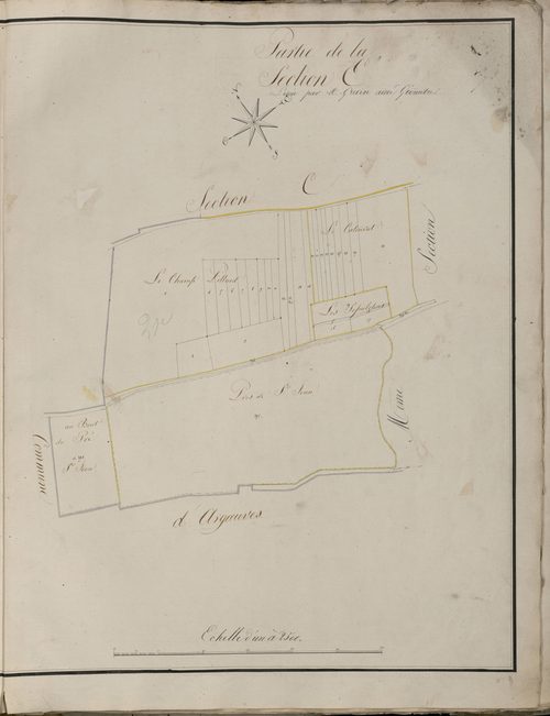 Plan du cadastre napoléonien - Atlas cantonal - Amiens : partie de la section E