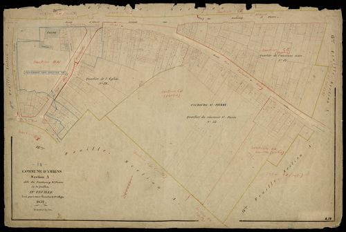 Plan du cadastre napoléonien - Amiens : Faubourg Saint Pierre (Le), A19