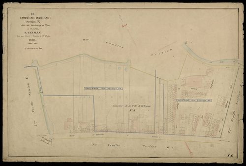 Plan du cadastre napoléonien - Amiens : Faubourg de Hem (Le), E6