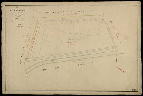 Plan du cadastre napoléonien - Amiens : Faubourg Saint Maurice (Le), F19