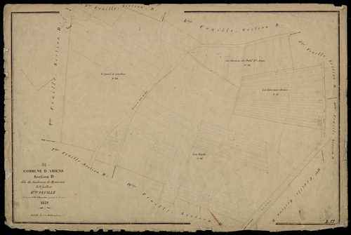 Plan du cadastre napoléonien - Amiens : Faubourg de Beauvais (Le), D17