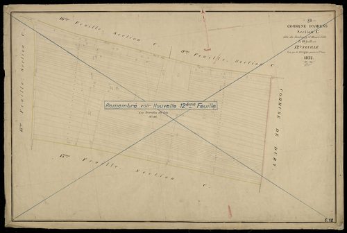 Plan du cadastre napoléonien - Amiens : Faubourg d'Henri-Ville (Le), C12