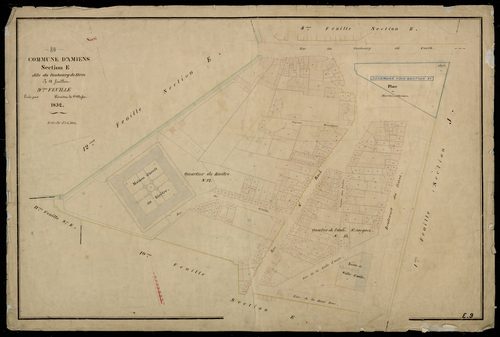 Plan du cadastre napoléonien - Amiens : Faubourg de Hem (Le), E9