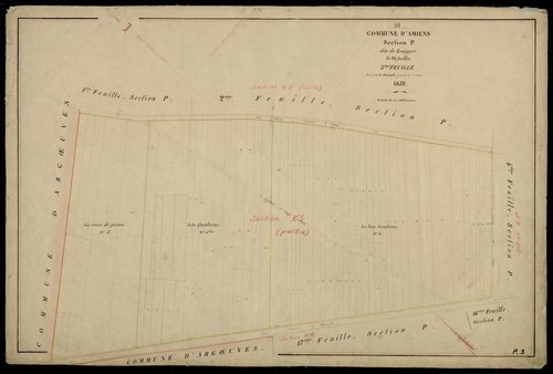 Plan du cadastre napoléonien - Amiens : Longpré, P3