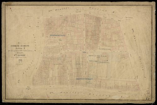 Plan du cadastre napoléonien - Amiens : Sud de la Ville intra muros (Le), I1