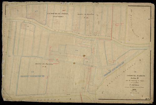 Plan du cadastre napoléonien - Amiens : Faubourg de Noyon (Le), B7