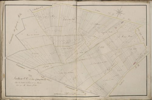 Plan du cadastre napoléonien - Atlas cantonal - Amiens : Entre les Routes de Paris et de Beauvais, CC2