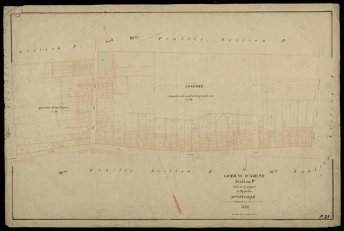 Plan du cadastre napoléonien - Amiens : Longpré, P21