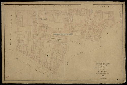Plan du cadastre napoléonien - Amiens : Ouest de la Ville intra-muros (L'), J2
