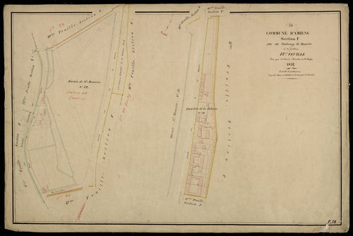 Plan du cadastre napoléonien - Amiens : Faubourg Saint Maurice (Le), F18