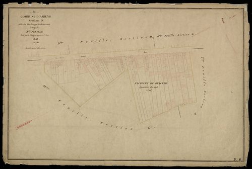 Plan du cadastre napoléonien - Amiens : Faubourg de Beauvais (Le), D8