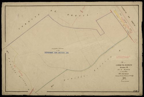 Plan du cadastre napoléonien - Amiens : Montières, O22