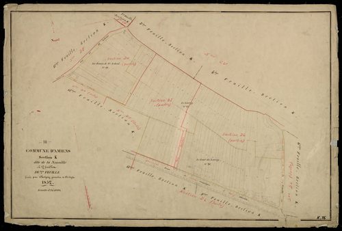Plan du cadastre napoléonien - Amiens : Neuville (La), K16