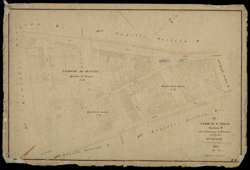 Plan du cadastre napoléonien - Amiens : Faubourg de Beauvais (Le), D9