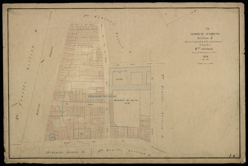 Plan du cadastre napoléonien - Amiens : Ouest de la Ville intra-muros (L'), J6