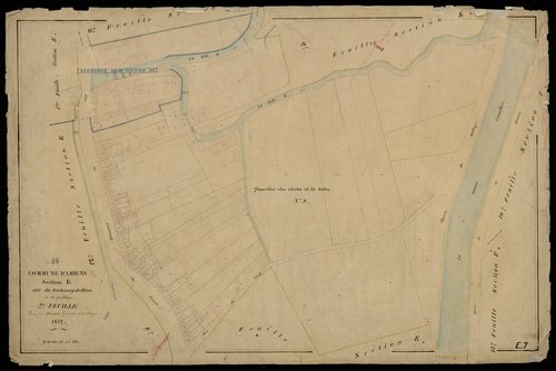 Plan du cadastre napoléonien - Amiens : Faubourg de Hem (Le), E7