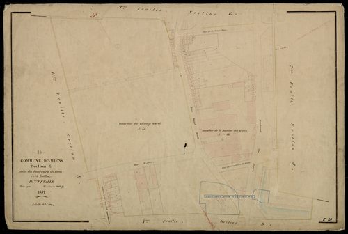 Plan du cadastre napoléonien - Amiens : Faubourg de Hem (Le), E10
