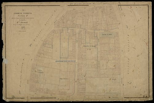 Plan du cadastre napoléonien - Amiens : Ouest de la Ville intra-muros (L'), J4